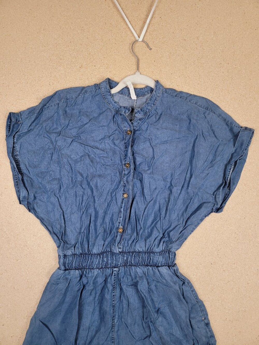 KanCan Women's Blue Denim Button-Front Romper - Size L - Picture 6 of 8